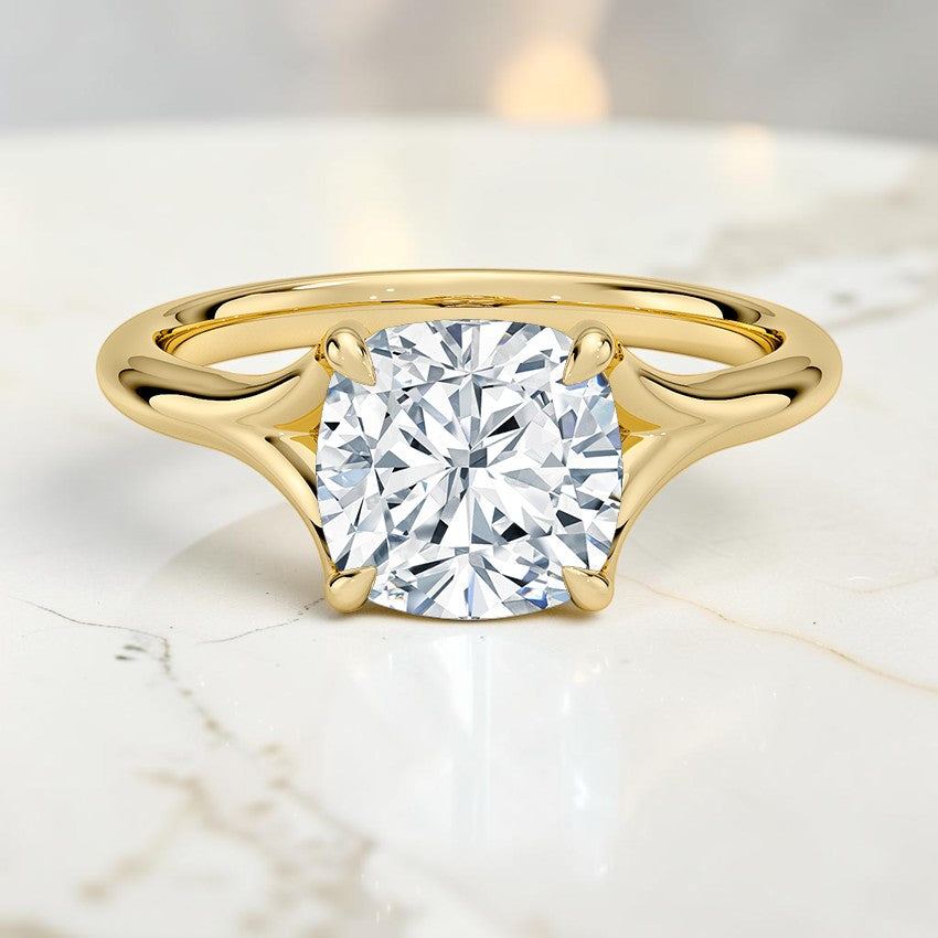 Mirage Solitaire Ring in 14K Yellow Gold