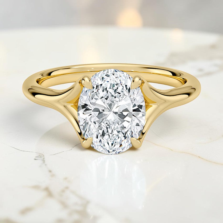 Mirage Solitaire Ring in 14K Yellow Gold