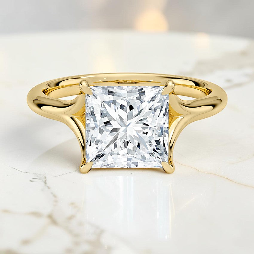 Mirage Solitaire Ring in 14K Yellow Gold