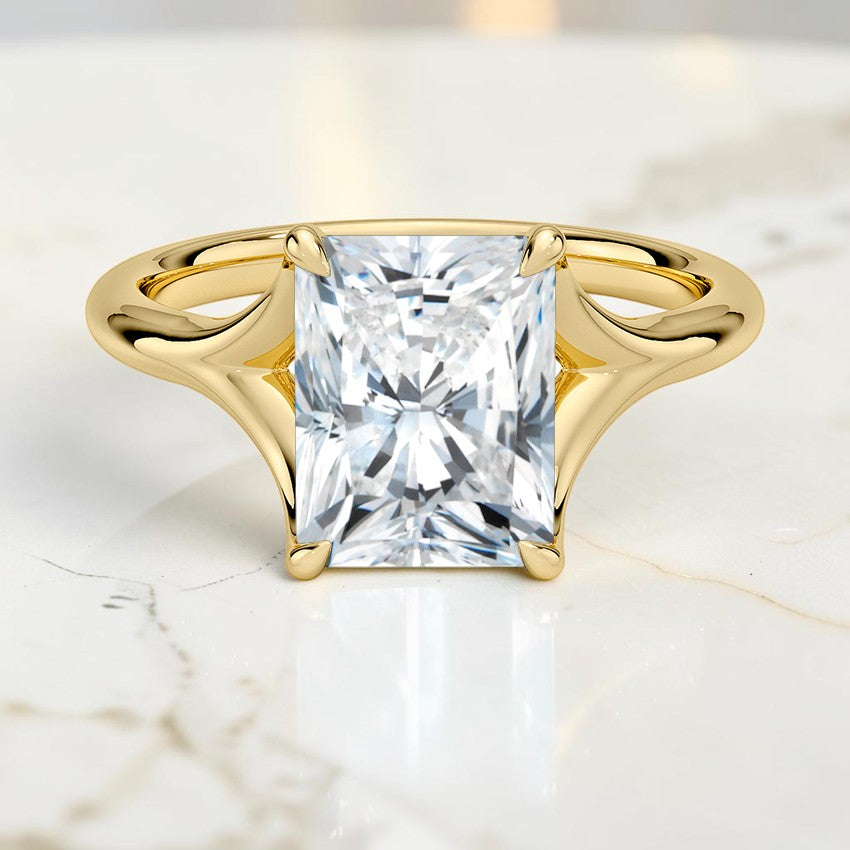 Mirage Solitaire Ring in 14K Yellow Gold