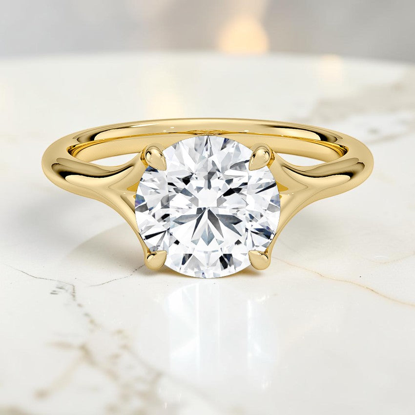 Mirage Solitaire Ring in 14K Yellow Gold