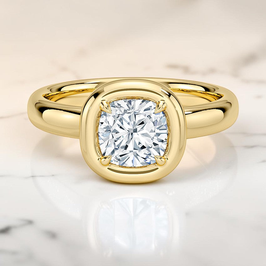Alessia Bezel Prong Ring in 14K Yellow Gold