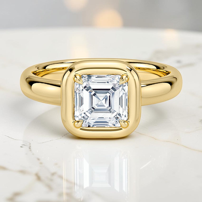 Alessia Bezel Prong Ring in 14K Yellow Gold