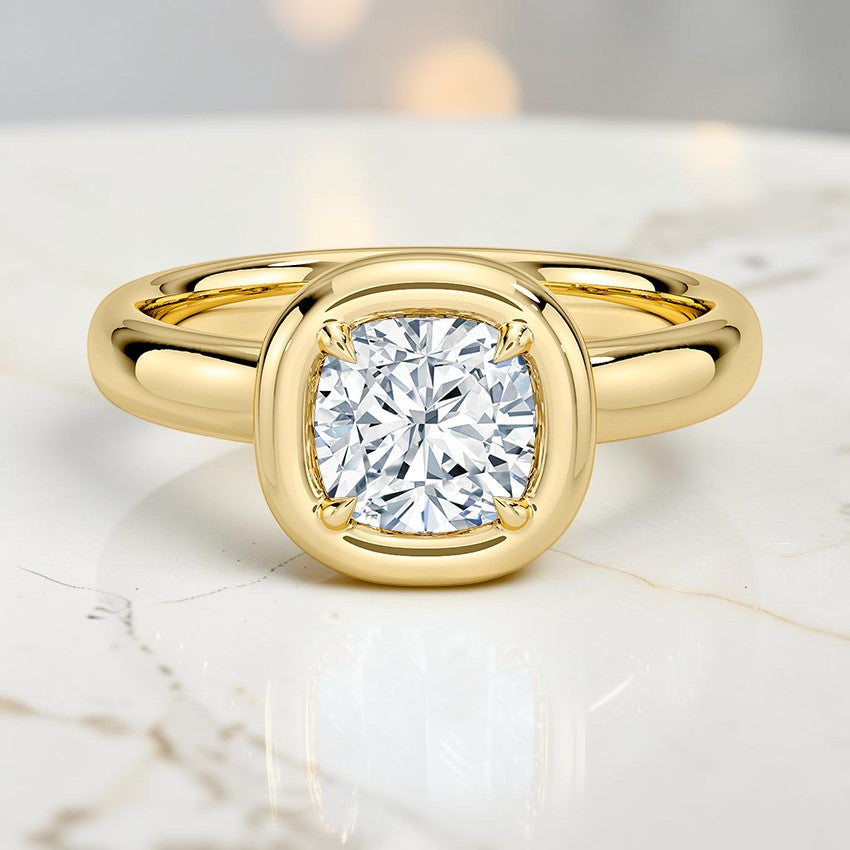 Alessia Bezel Prong Ring in 14K Yellow Gold