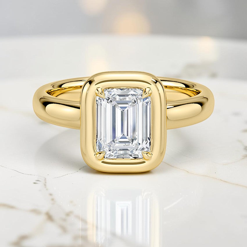 Alessia Bezel Prong Ring in 14K Yellow Gold