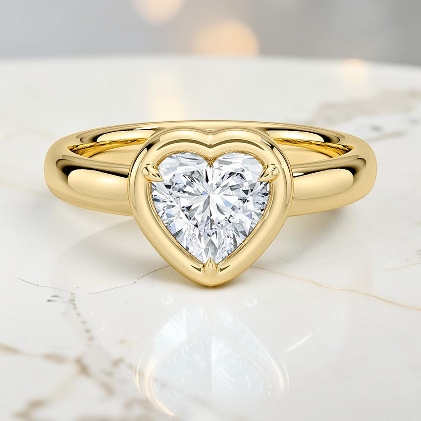 Alessia Bezel Prong Ring in 14K Yellow Gold