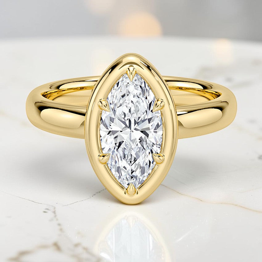 Alessia Bezel Prong Ring in 14K Yellow Gold