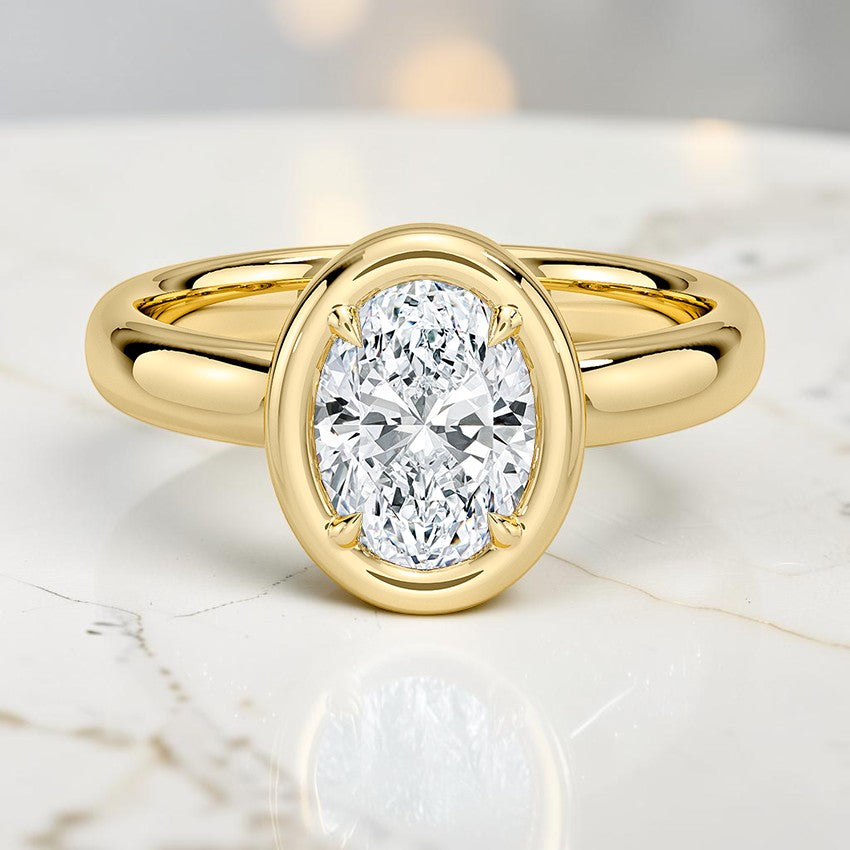 Alessia Bezel Prong Ring in 14K Yellow Gold