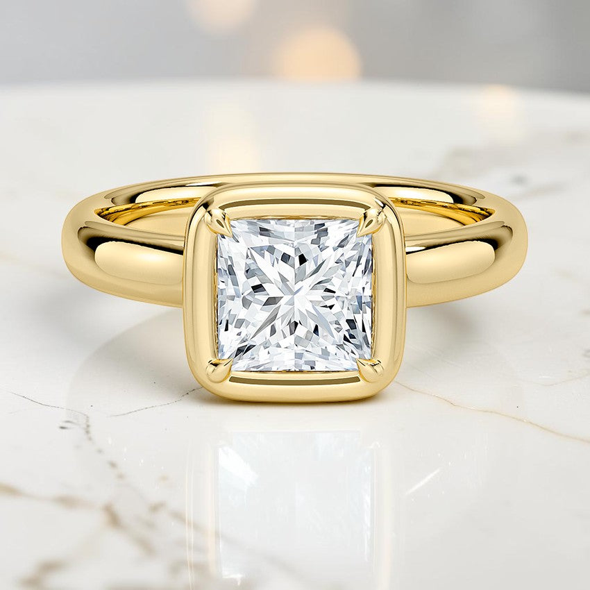 Alessia Bezel Prong Ring in 14K Yellow Gold