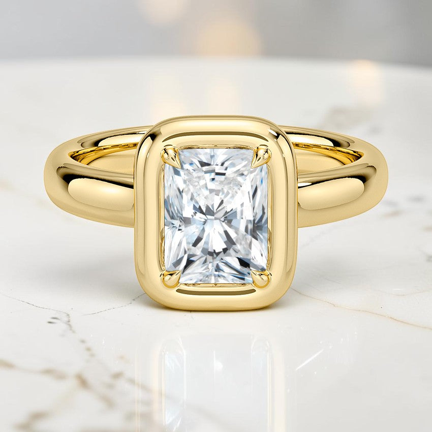 Alessia Bezel Prong Ring in 14K Yellow Gold
