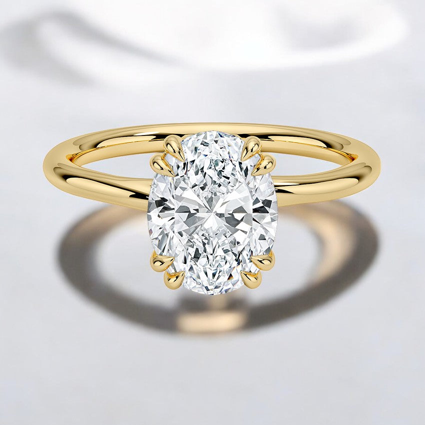 Double Claw Prong Solitaire Lab Grown Diamond Engagement Ring - Effortless Charm with Lasting Appeal