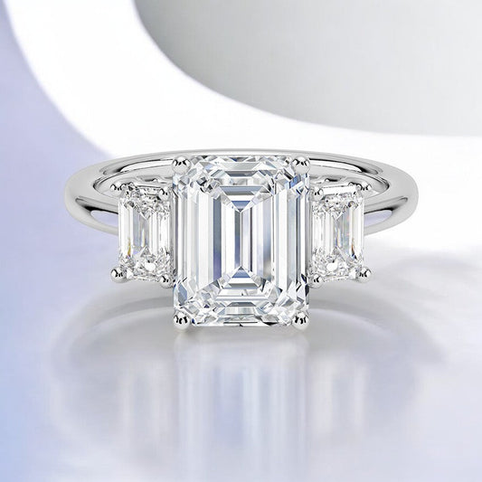 Luxe Three Stone Lab Grown Diamond Engagement Ring
