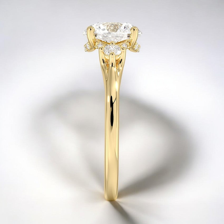 Three Stone Lab Grown Diamond Engagement Ring