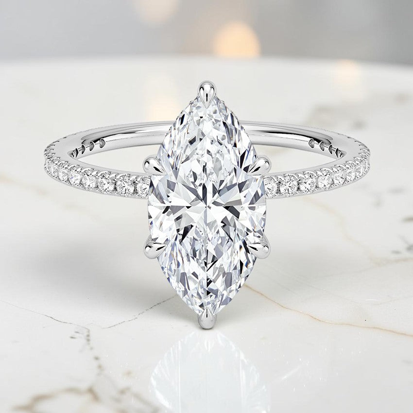 Perfect Fit Three-Quarter Diamond Ring (1/4 ct. tw.) in 14K White Gold