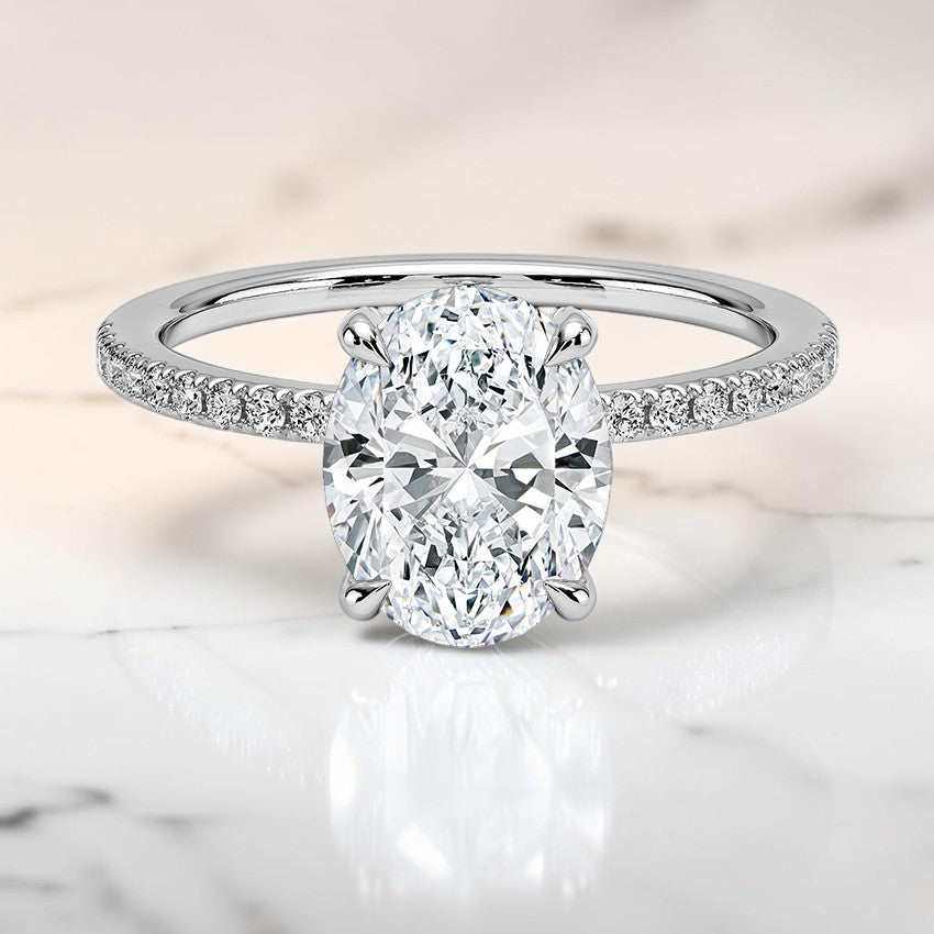 Valeriana Half Coverage Diamond Ring in 14K White Gold