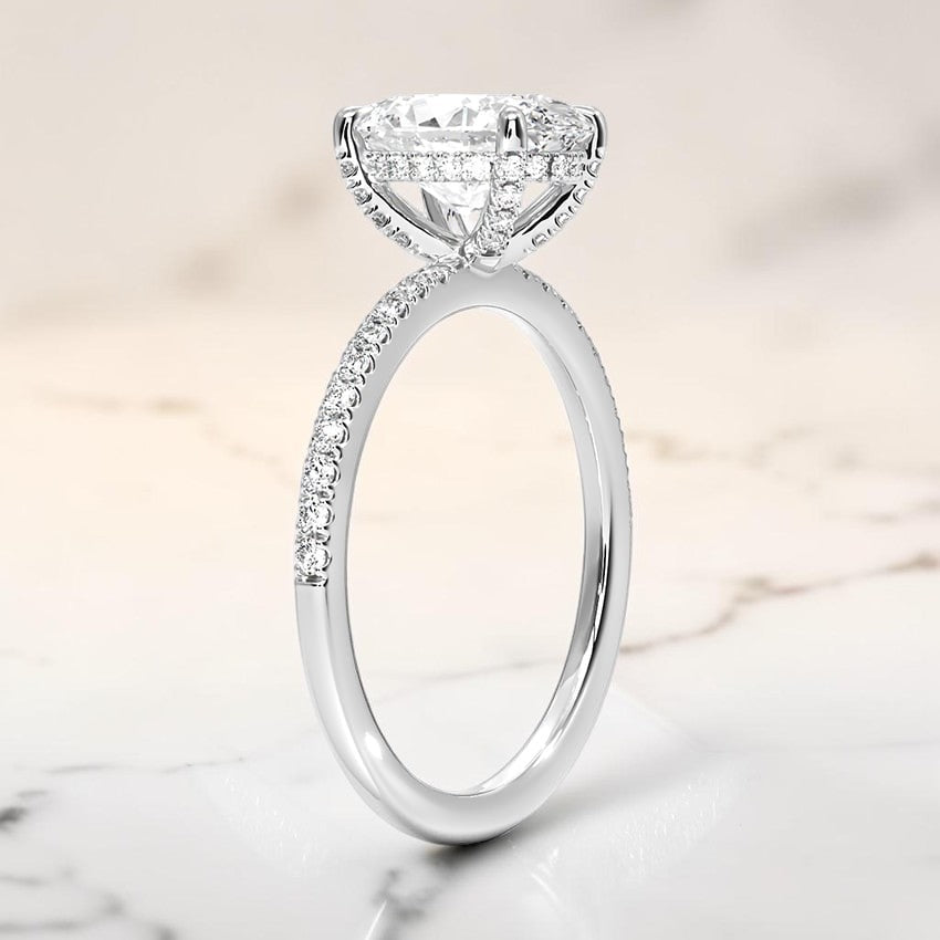Valeriana Half Coverage Diamond Ring in 14K White Gold