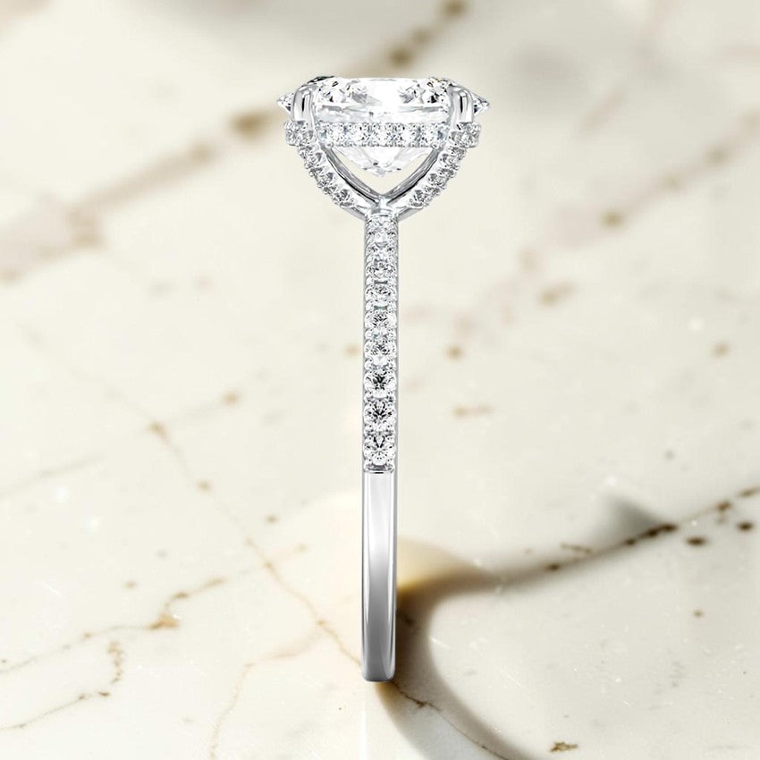 Valeriana Half Coverage Diamond Ring in 14K White Gold