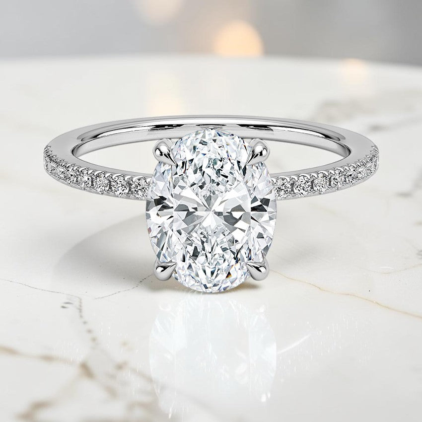 Valeriana Half Coverage Diamond Ring in 14K White Gold