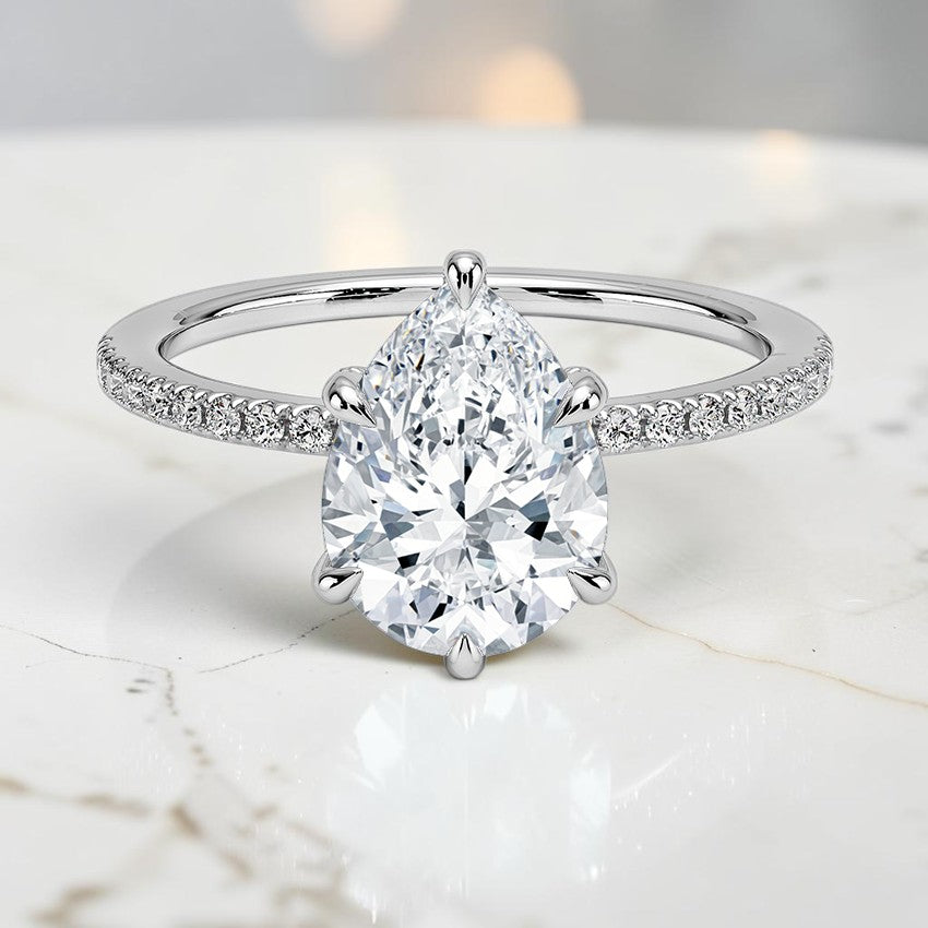 Valeriana Half Coverage Diamond Ring in 14K White Gold