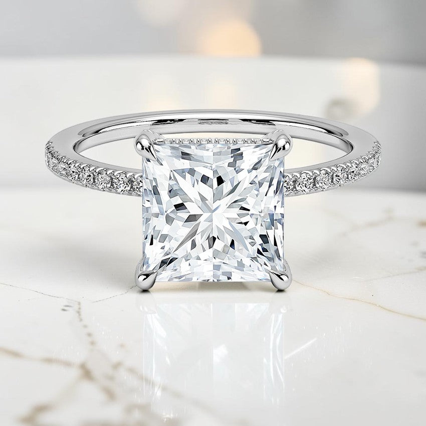 Valeriana Half Coverage Diamond Ring in 14K White Gold