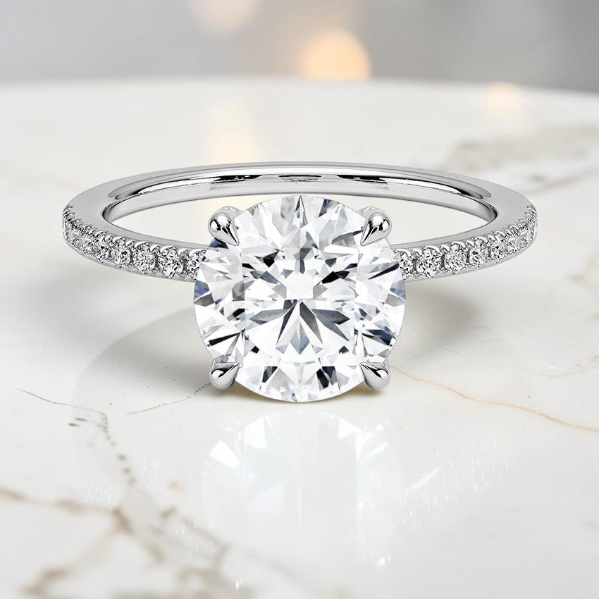Valeriana Half Coverage Diamond Ring in 14K White Gold