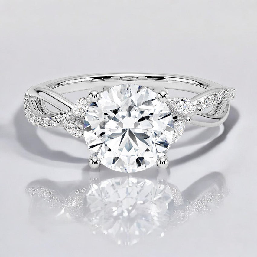 Petite Twisted Lab Grown Diamond Engagement Ring - A Sparkling Tribute to Love's Journey