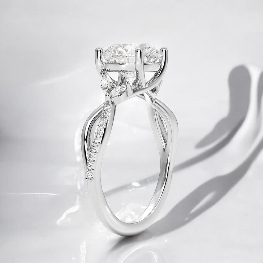Petite Twisted Lab Grown Diamond Engagement Ring - A Sparkling Tribute to Love's Journey