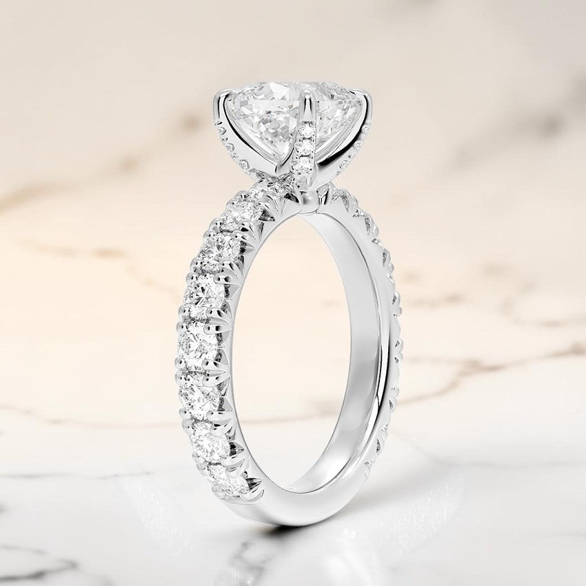 Elysia Three-Quarter Coverage Diamond Ring in 14K White Gold
