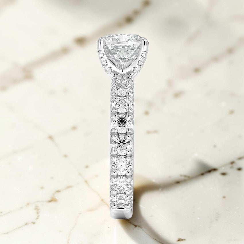 Elysia Three-Quarter Coverage Diamond Ring in 14K White Gold