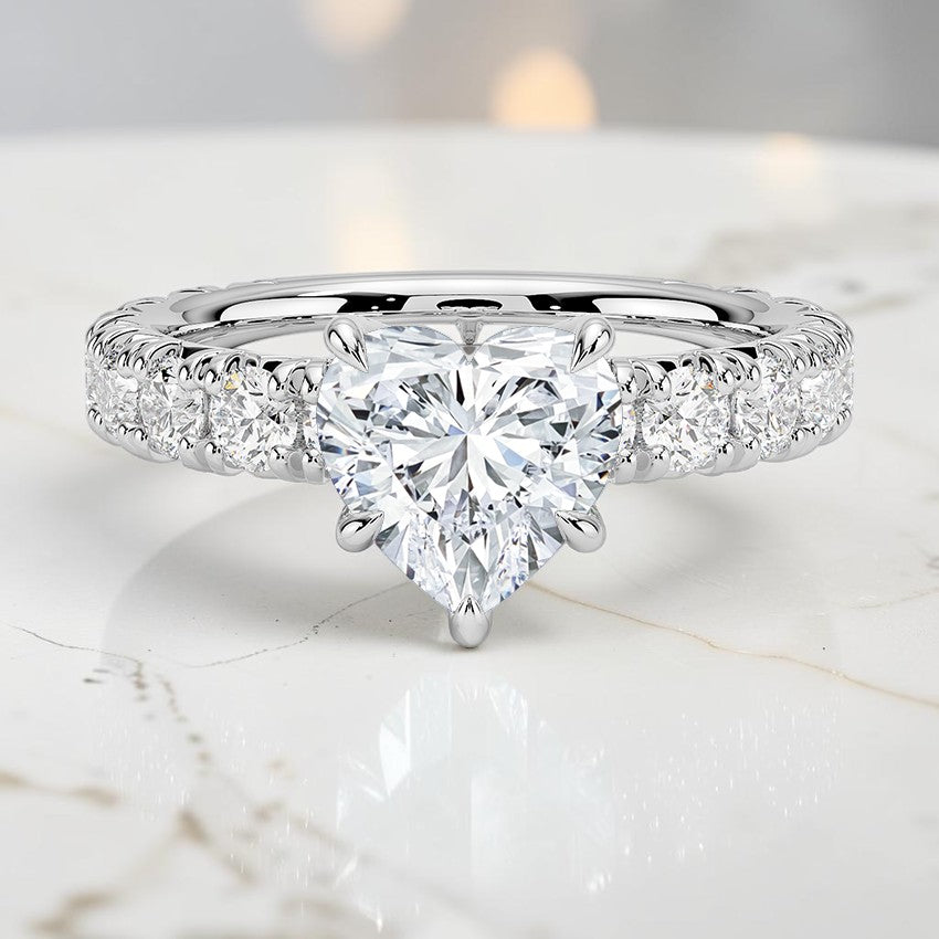 Elysia Three-Quarter Coverage Diamond Ring in 14K White Gold