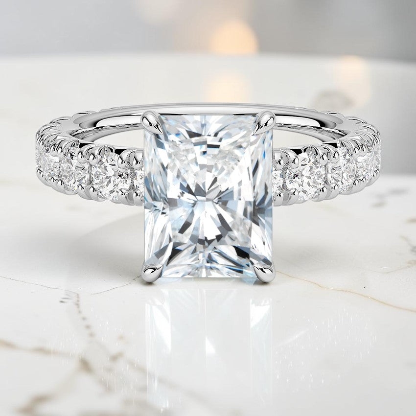 Elysia Three-Quarter Coverage Diamond Ring in 14K White Gold