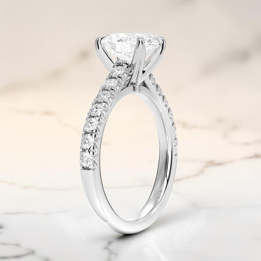 Verona Half Coverage Diamond Ring in 14K White Gold