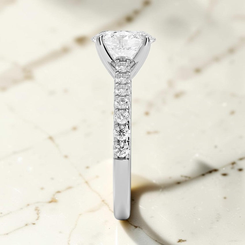 Verona Half Coverage Diamond Ring in 14K White Gold
