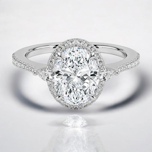 Halo Lab Grown Diamond Engagement Ring - Designed for the Modern Bride
