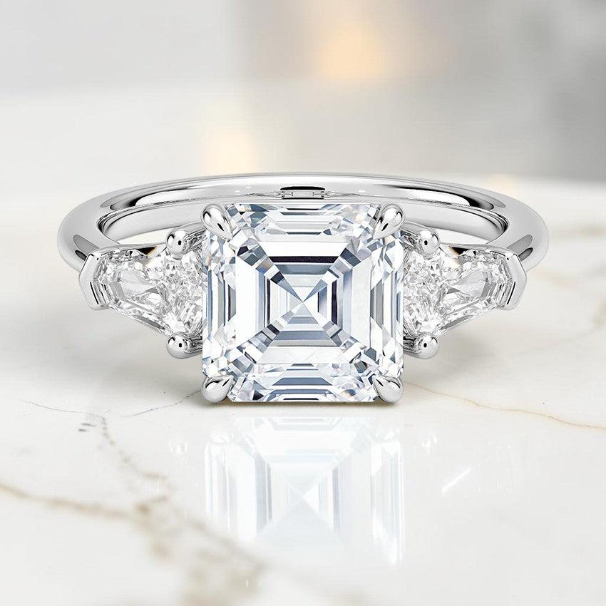 Shield Cut Three Stone Diamond Ring (1/2 ct. tw.) in 14K White Gold