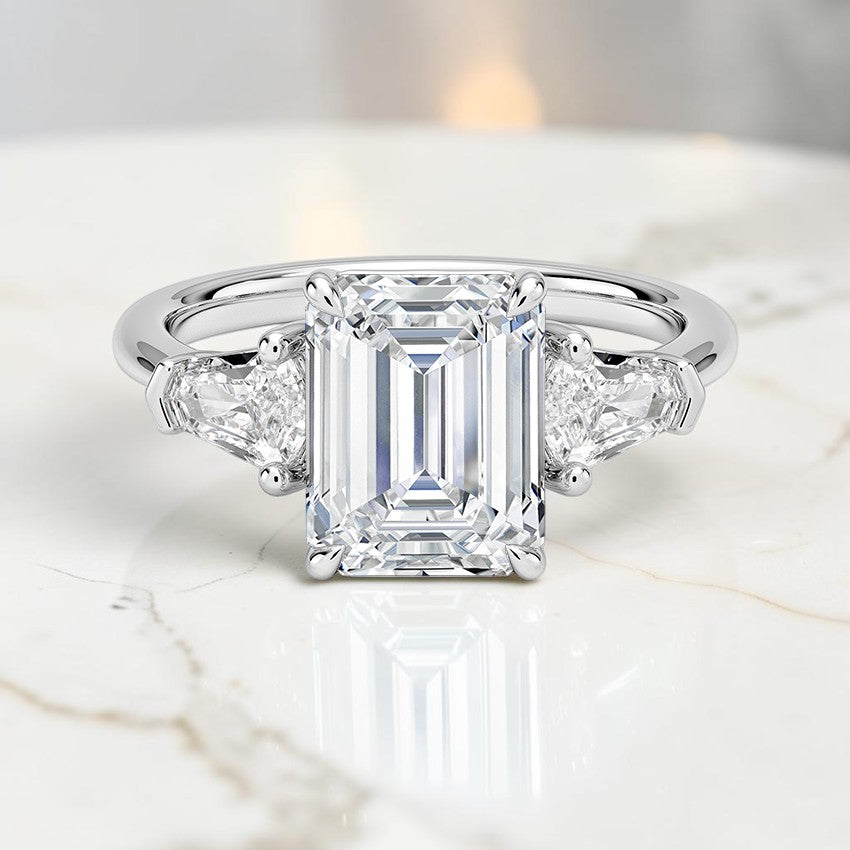 Shield Cut Three Stone Diamond Ring (1/2 ct. tw.) in 14K White Gold