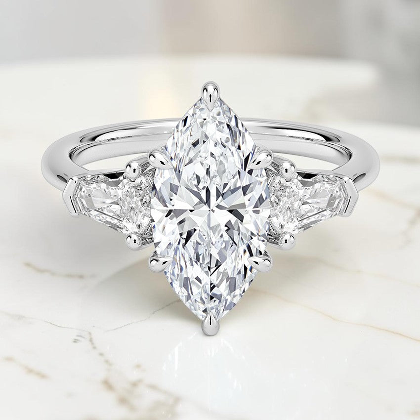 Shield Cut Three Stone Diamond Ring (1/2 ct. tw.) in 14K White Gold