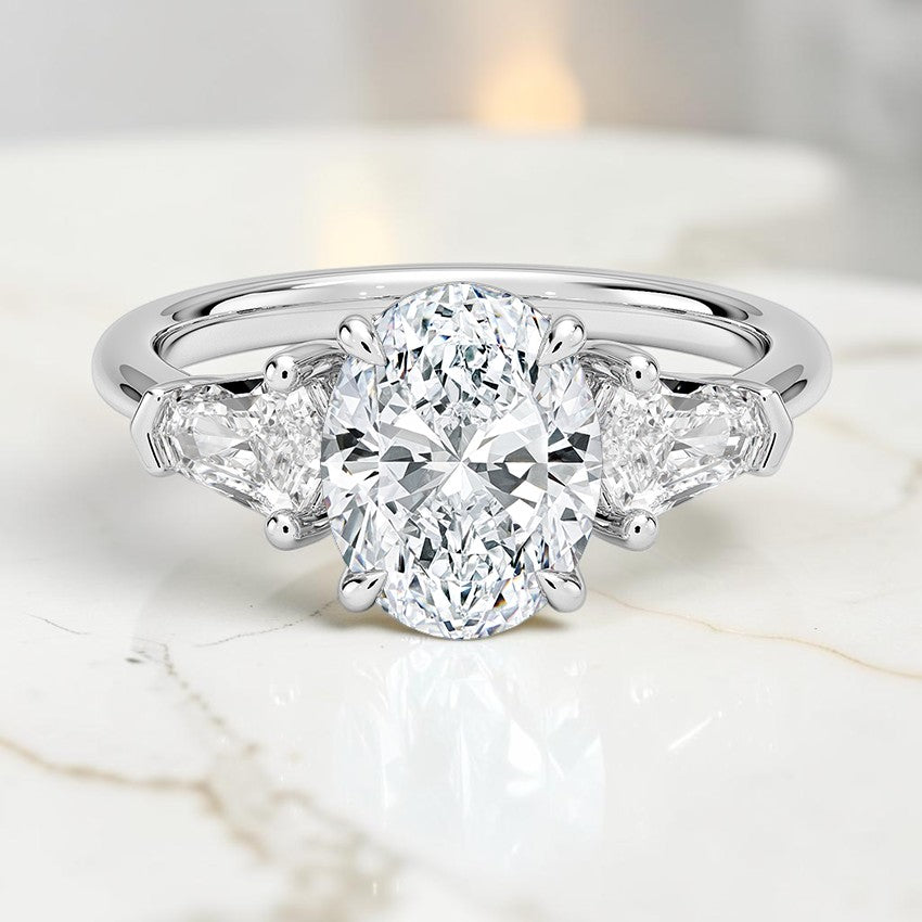 Shield Cut Three Stone Diamond Ring (1/2 ct. tw.) in 14K White Gold