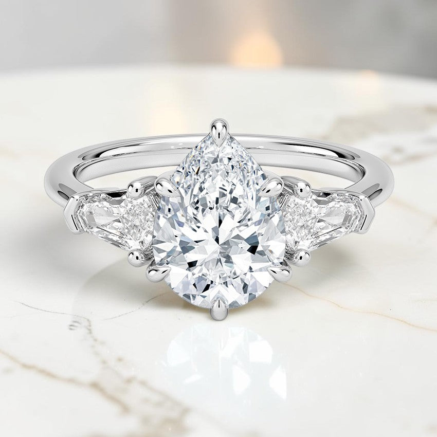 Shield Cut Three Stone Diamond Ring (1/2 ct. tw.) in 14K White Gold