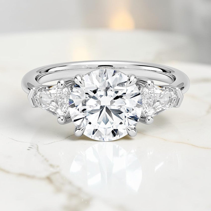 Shield Cut Three Stone Diamond Ring (1/2 ct. tw.) in 14K White Gold