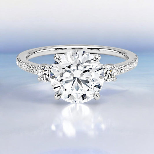 Three Stone Lab Grown Diamond Engagement Ring