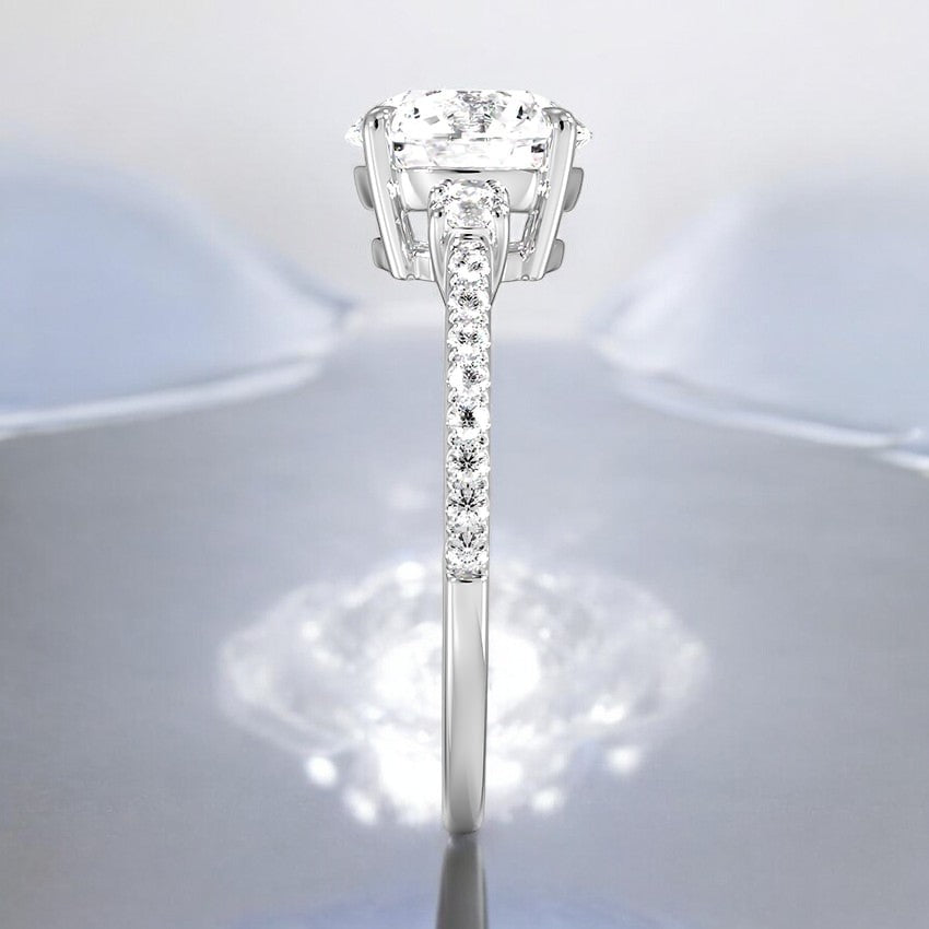 Three Stone Lab Grown Diamond Engagement Ring