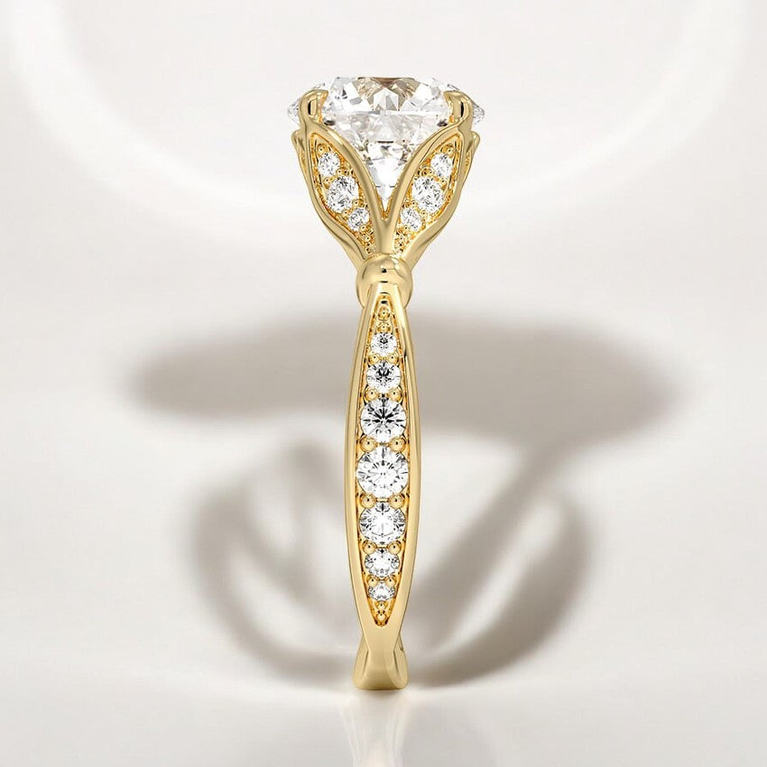Lab Grown Diamond Engagement Ring - Modern Sophistication with Vintage Charm