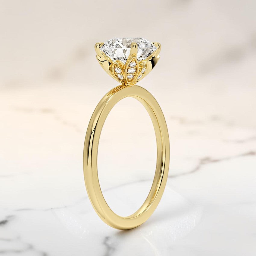 Blossom 1.5mm Diamond Ring in 14K Yellow Gold