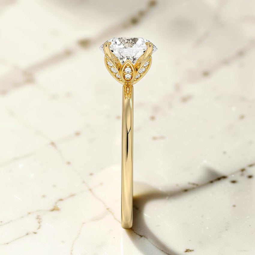 Blossom 1.5mm Diamond Ring in 14K Yellow Gold