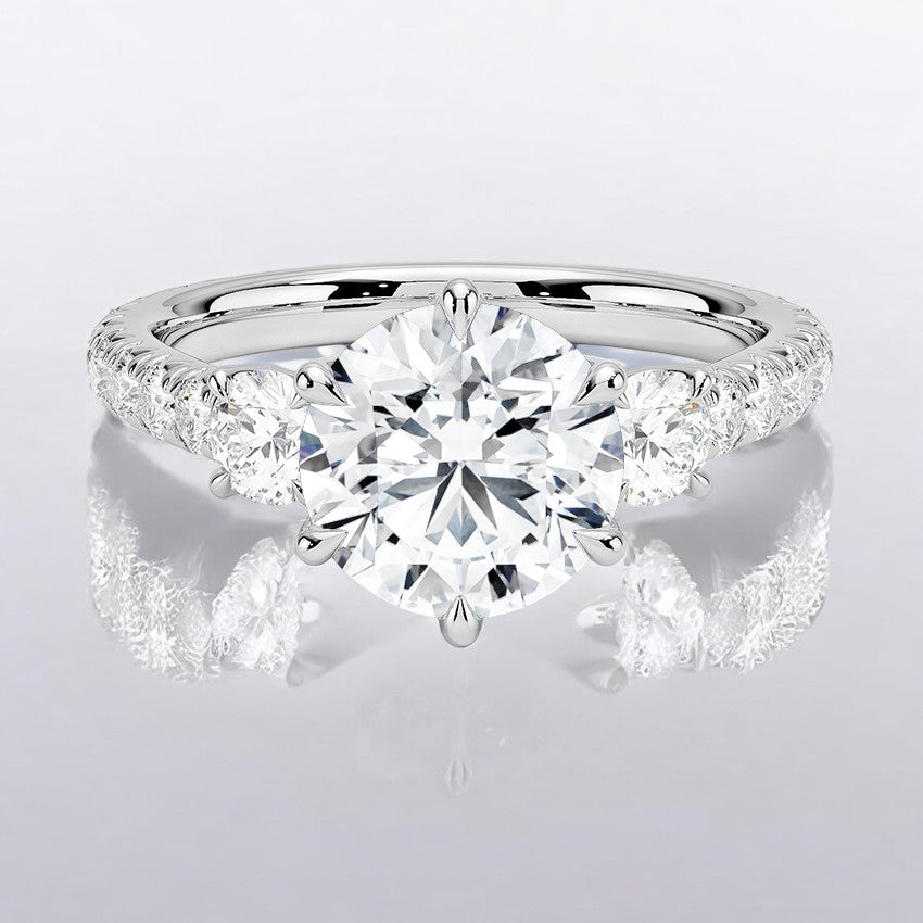 Three Stone Lab Grown Diamond Engagement Ring