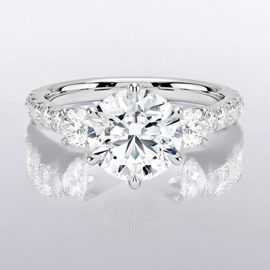 Three Stone Lab Grown Diamond Engagement Ring