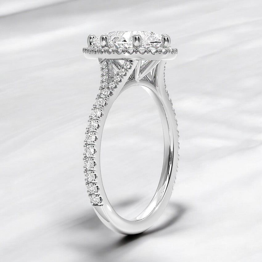 Three-Quarter Coverage Lab Grown Diamond Engagement Ring - Inspired by Nature's Beauty
