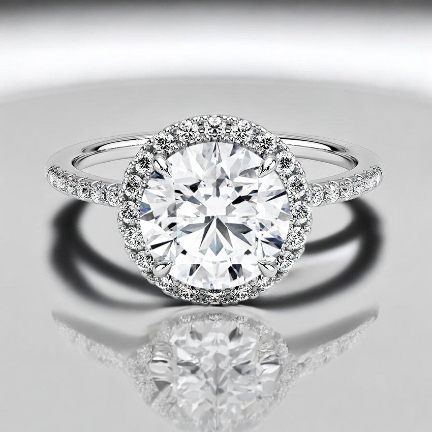 Halo Lab Grown Diamond Engagement Ring