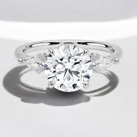 Hidden Accent Lab Grown Diamond Engagement Ring